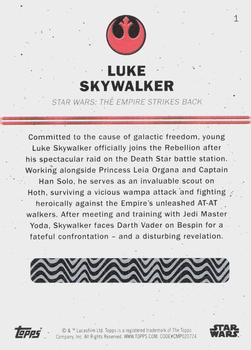 2016 Topps Star Wars Card Trader - Blue #1 Luke Skywalker Back