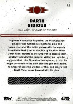 2016 Topps Star Wars Card Trader - Blue #72 Darth Sidious Back
