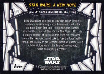 2017 Topps Star Wars 40th Anniversary #26 Luke Skywalker Destroys the Death Star Back