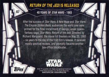 2017 Topps Star Wars 40th Anniversary #67 Return of the Jedi is Released Back