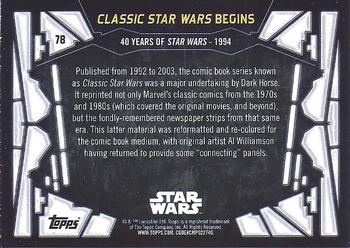 2017 Topps Star Wars 40th Anniversary #78 Classic Star Wars Begins Back