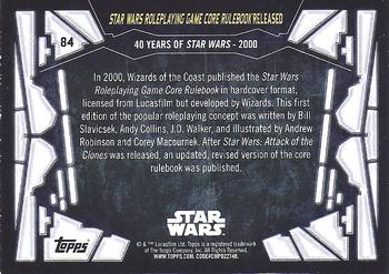 2017 Topps Star Wars 40th Anniversary #84 Star Wars Roleplaying Game Core Rulebook Released Back