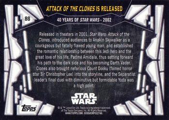 2017 Topps Star Wars 40th Anniversary #86 Attack of the Clones is Released Back