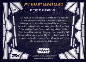 2017 Topps Star Wars 40th Anniversary #94 Star Wars Art: Visions Released Back
