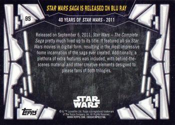 2017 Topps Star Wars 40th Anniversary #95 Star Wars Saga is Released on Blu-Ray Back
