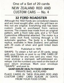 1979 Sanitarium New Zealands Rod And Custom Cars #4 32 Ford Roadster Back