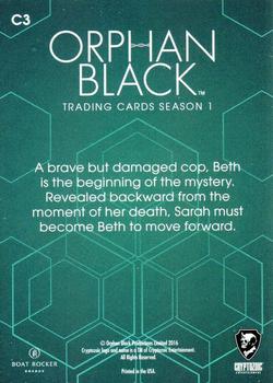 2016 Cryptozoic Orphan Black Season 1 - Character Bios #C3 Beth Childs Back