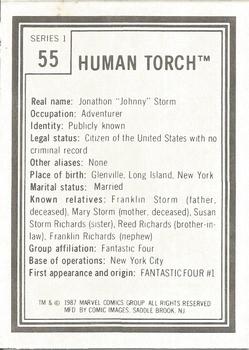 1987 Comic Images Marvel Universe I #55 Human Torch Back