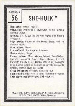 1987 Comic Images Marvel Universe I #56 She-Hulk Back