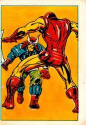 1984 Leaf Marvel Super Heroes Secret Wars Stickers #34 Iron Man Front
