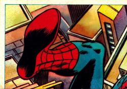 1984 Leaf Marvel Super Heroes Secret Wars Stickers #40 Spider-Man Front