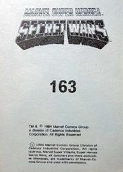 1984 Leaf Marvel Super Heroes Secret Wars Stickers #163 Black Panther Back