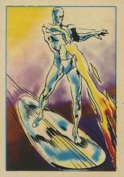 1984 Leaf Marvel Super Heroes Secret Wars Stickers #168 Silver Surfer Front