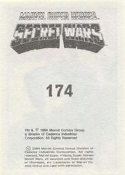 1984 Leaf Marvel Super Heroes Secret Wars Stickers #174 Power Man Back