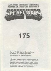 1984 Leaf Marvel Super Heroes Secret Wars Stickers #175 Iron Fist Back