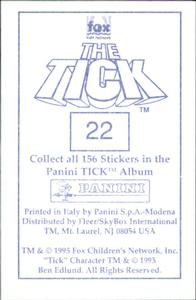 1995 Panini The Tick Stickers #22 (no caption) Back