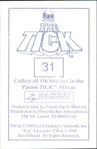 1995 Panini The Tick Stickers #31 This must be the part where I reveal my sin Back