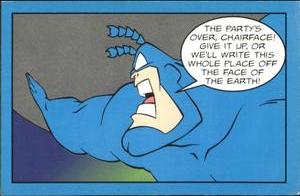 1995 Panini The Tick Stickers #46 The party's over, Chairface! Give it up, or Front