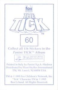 1995 Panini The Tick Stickers #60 Are you O.K.? You look a little... big! Back