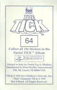 1995 Panini The Tick Stickers #64 (no caption) Back