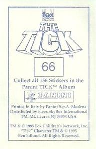 1995 Panini The Tick Stickers #66 Arrrrghhh! Back