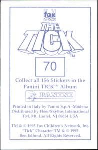 1995 Panini The Tick Stickers #70 Swat! Back