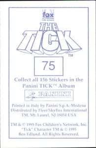 1995 Panini The Tick Stickers #75 RRRROOAAAR!!! Back