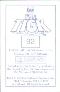 1995 Panini The Tick Stickers #92 ... And it can really ruin a good day off! Back