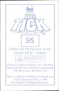 1995 Panini The Tick Stickers #95 Ow! Watch out! Big dog! Back