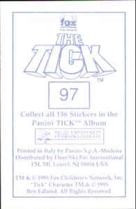 1995 Panini The Tick Stickers #97 Whoops! Heh-heh... Back