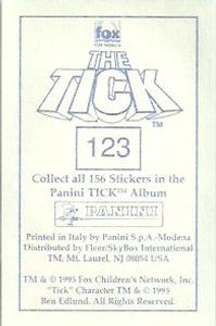 1995 Panini The Tick Stickers #123 Cha Back