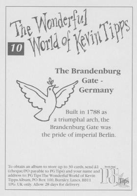 1997 Brooke Bond The Wonderful World of Kevin Tipps #10 The Brandenburg Gate Back