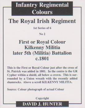 2006 Regimental Colours : The Royal Irish Regiment (18th Foot) 1st Series #2 First or Royal Colour Kilkenny Militia c.1801 Back