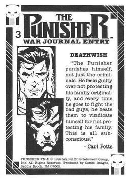 1992 Comic Images Punisher Guts and Gunpowder (Punisher War Journal) - Prisms #3 Deathwish Back
