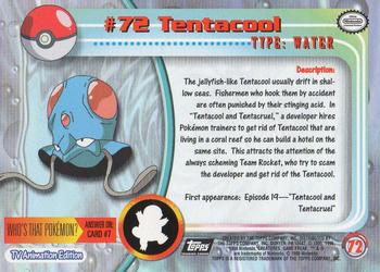 1999 Topps Pokemon TV Animation Edition Series 1 - Black Topps Logo Foil #72 Tentacool Back