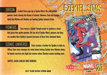 2017 Fleer Ultra Marvel Spider-Man #20 Ezekiel Sims Back