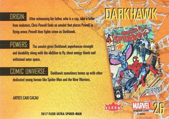 2017 Fleer Ultra Marvel Spider-Man #26 Darkhawk Back