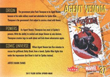 2017 Fleer Ultra Marvel Spider-Man #37 Agent Venom Back