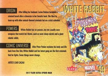 2017 Fleer Ultra Marvel Spider-Man #59 White Rabbit Back