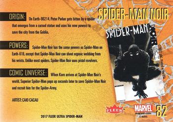 2017 Fleer Ultra Marvel Spider-Man #82 Spider-Man Noir Back