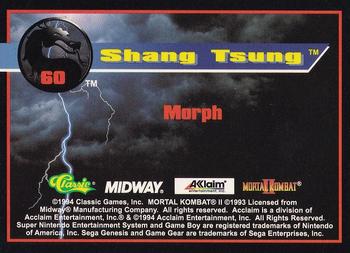 1994 Classic Mortal Kombat II #60 Shang Tsung Back