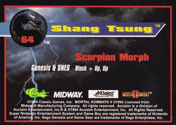 1994 Classic Mortal Kombat II #64 Shang Tsung Back