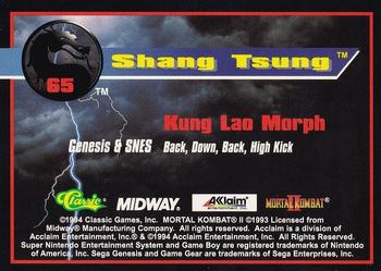 1994 Classic Mortal Kombat II #65 Shang Tsung Back