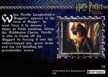 2004 ArtBox Harry Potter and the Prisoner of Azkaban Update Edition #115 Think Neville, Think! Back