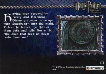 2004 ArtBox Harry Potter and the Prisoner of Azkaban Update Edition #174 Forever Grateful Back