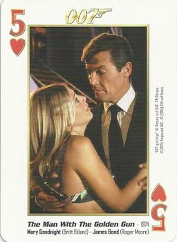 2004 James Bond 007 Playing Cards I #5♥ Mary Goodnight / Britt Ekland / James Bond / Roger Moore Front