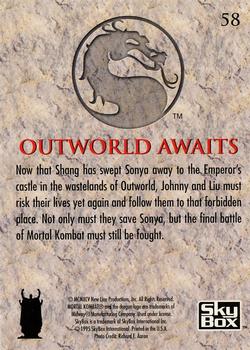 1995 SkyBox Mortal Kombat #58 Outworld Awaits Back