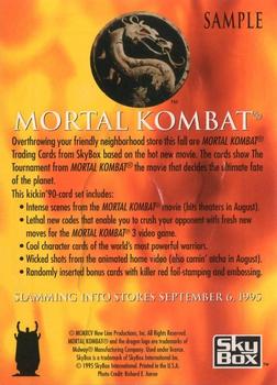 1995 SkyBox Mortal Kombat - Gold Foil Warrior Champions Samples #NNO Liu Kang Back