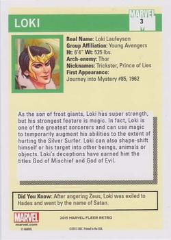 2015 Fleer Retro Marvel - 1990 Impel Marvel Universe #3 Loki Back