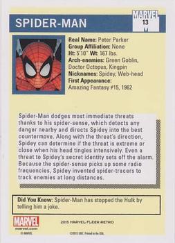 2015 Fleer Retro Marvel - 1990 Impel Marvel Universe #13 Spider-Man Back